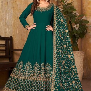 Readymade Georgette Embroidered Party Dress