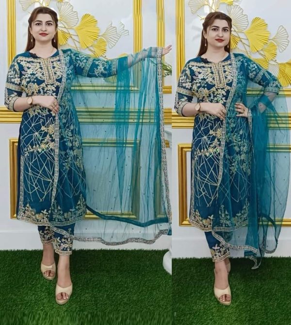 Soft Georgette 4 Pieces Set (unstitched)