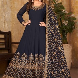 Readymade Georgette Embroidered Party Dress