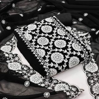 New digeiner indian Tissu all over Ambutari work four pieces collection for women ( 4 pieces)