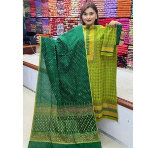 New Exclushive Collection High Qualitiey Cotton Printed Three Piec